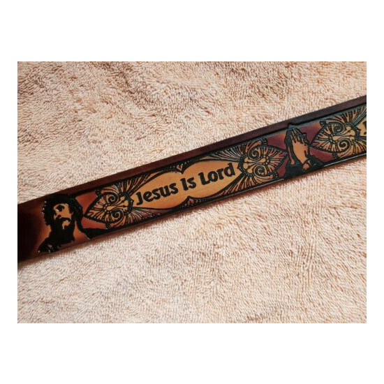  JESUS IS LORD genuine leather belt & buckle. image {2}