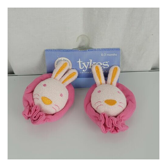 Carters Baby Tykes Pink Bunny Rabbit Anti Scratch Mitts Mittens Rattle Toy NEW image {1}
