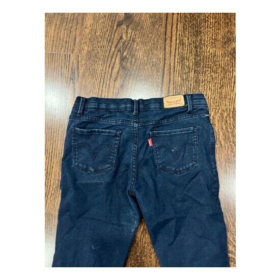 Girls Kids Levi Strauss Levi's Solid Blue Skinny Cotton Jeans Pants Size 12 image {6}
