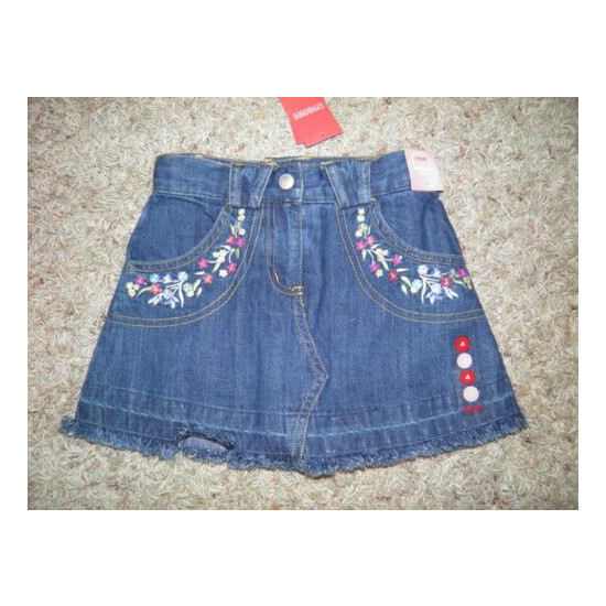 GYMBOREE "Love is in the Air" Embroidered Blue Jean Fringe Skirt Size 4~ New! image {1}
