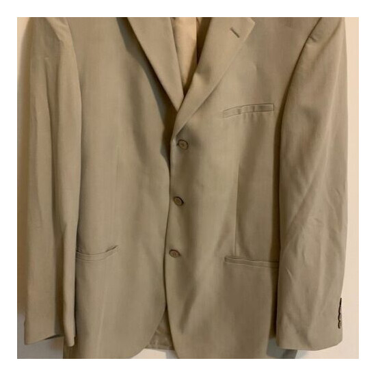 Joseph & Feiss Blazer Sport Mens 44R Coat Tan 100% Silk  image {3}