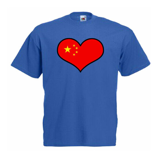 China Love Heart Flag Children's Kids Childs T Shirt image {3}