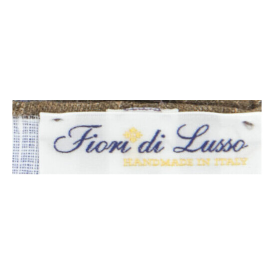 $100 Fiori Di Lusso Blue Solid Linen Pocket Square - x - (808) image {4}