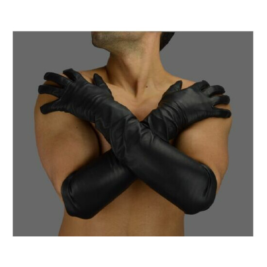 Aw-105 Men Long Gloves, Fine Quality Aniline Leather, Real Leather Gloves image {2}