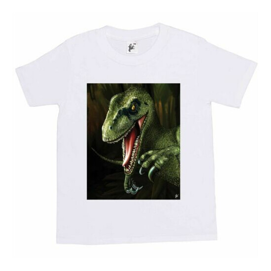 Scary Jurassic Raptor Velociraptor Dinosaur Kids Boys / Girls T-Shirt image {1}