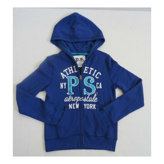 NEW AEROPOSTALE Aerie Hoodie Hooded Jacket Full Zip Sweatshirt Girls Blue NWT  image {1}