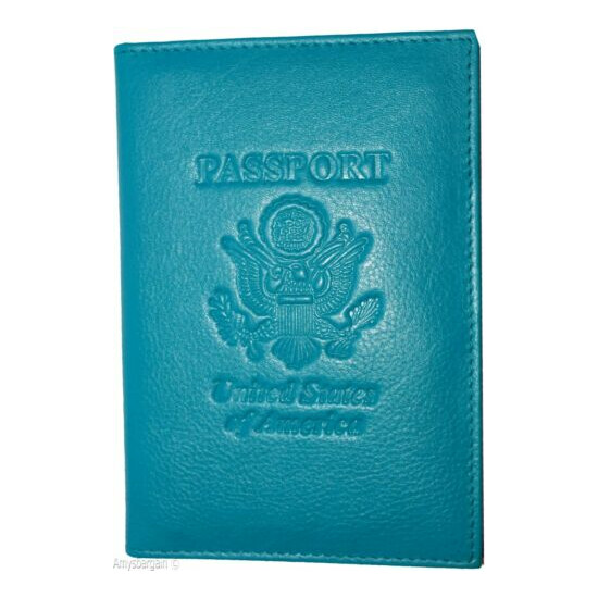RFID passport case, Genuine leather passport cover U.S. leather passport holder image {3}