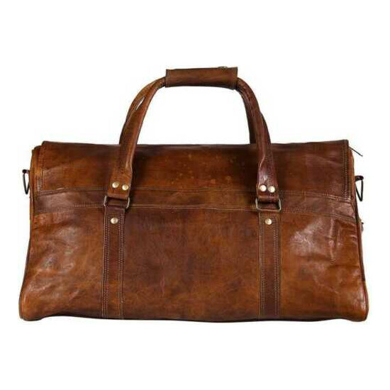 Vintage Real Soft Leather Men's HandBags travel tote duffle gym shoulder bags image {3}