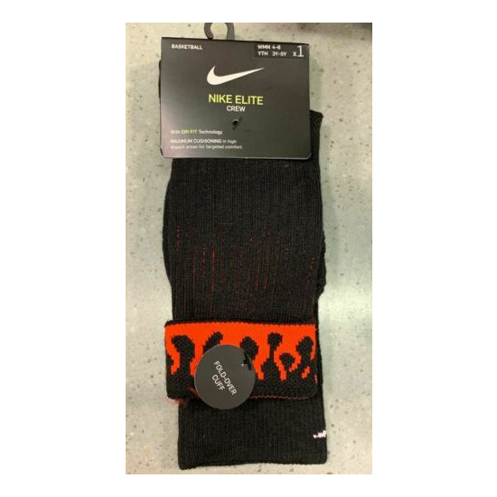  Nike Elite Fire Up Your Game Crew Socks. SX8016-010 SZ Small Black  image {3}