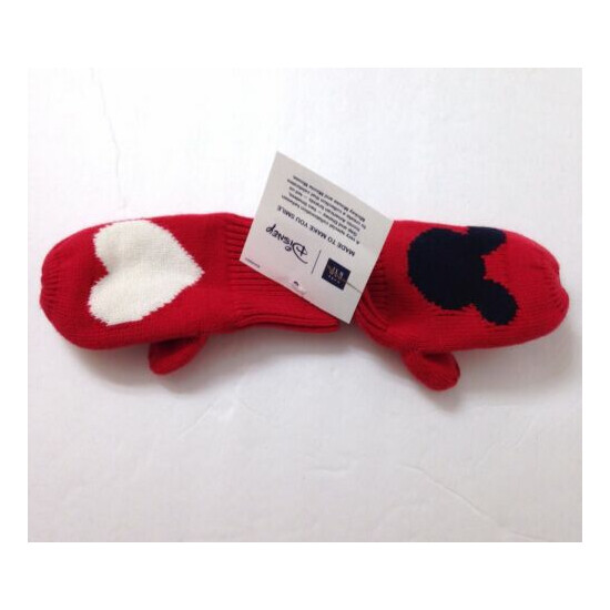 Baby Gap 12-24 month MICKEY MOUSE HEART/LOVE MITTENS Winter Knit Glove XS/S 11cm image {3}