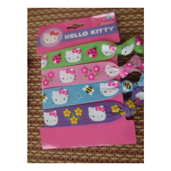 Girl HELLO KITTY MULTICOLOR HAIR STRETCHY TIES NWT SET OF 4 image {2}