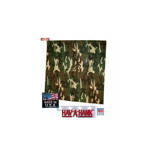 6-USA MADE Army Green Hardwood CAMO Camouflage Bandana Head Neck Wrap Scarf  image {1}