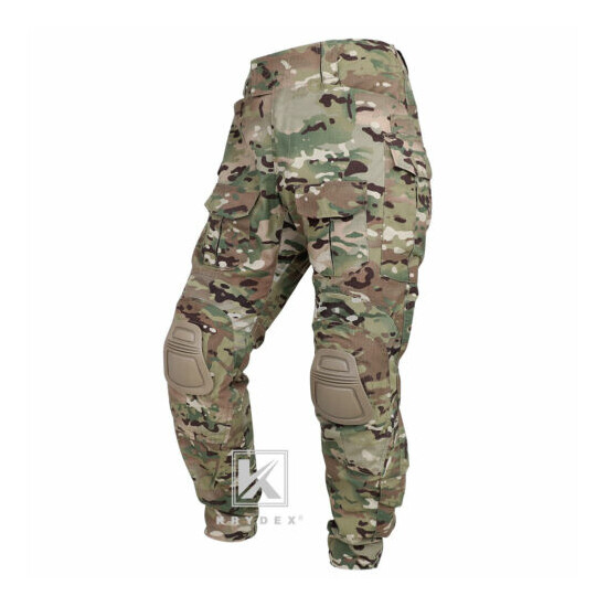 KRYDEX G3 Combat Uniform Tactical BDU Shirt & Pants w/ Knee Pads Camo Multicam image {3}