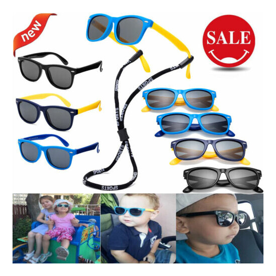 Polarized Kids Sunglasses Boys Girls Children Flexible Glasses Age 3-12 Baby Hot image {1}