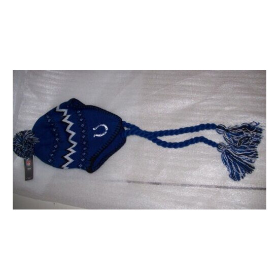 Indianapolis Colts Striped Knit Hat - Toddler ONE SIZE FITS MOST •Braided tassel image {3}