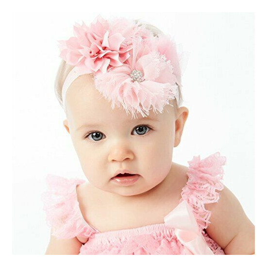 My Lello Headband Shabby Fabric Flower Cluster Baby - Infant - Toddler - Girl... image {3}