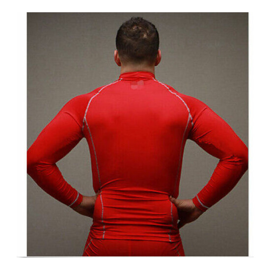 New Men Boy Rash Guard Long Sleeve Sport Top Gym Shirt Swimwear Wetsuit Swimming image {5}