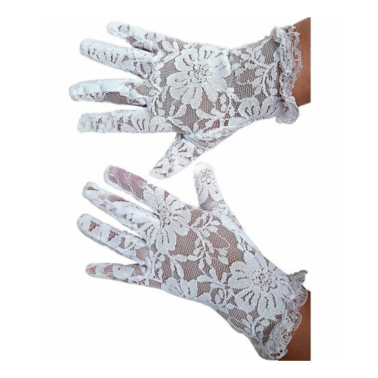White Lace Communion Gloves Toddlers Super Cute for Boys & Girls. Outfit Gloves image {1}