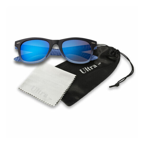 Blue Striped Kids Children Sunglasses Boys Girls Classic Shades Fashion Glasses  image {3}