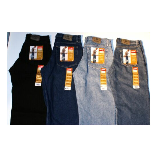 New Wrangler Five Star Relaxed Fit Jeans All Men`s Sizes Four Colors Available image {2}