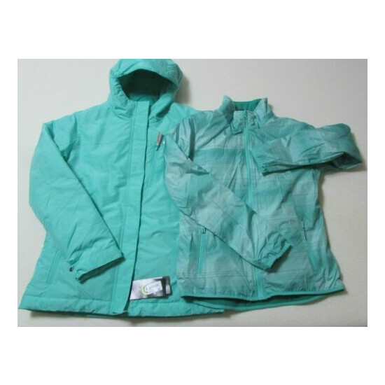Champion Girls 3 way Zip hooded Jacket Coat XL 14/16 Mint green NWT $59.99 mrp image {1}