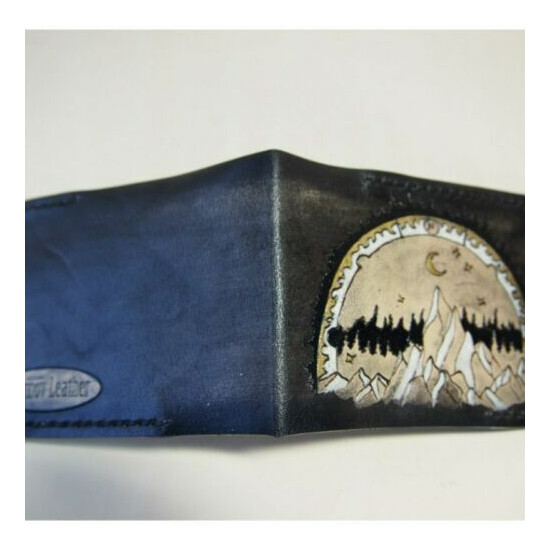 Men's Handmade Leather Passport cover The mountains Unisex image {2}