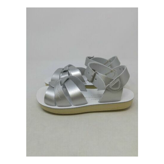 Salt Water Sandals Girl's Silver Sandals Kids Shoe Size 8 US image {2}