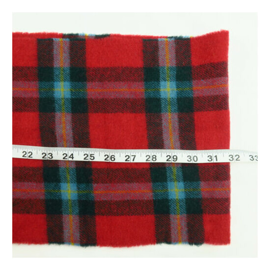 Super Soft Red Tartan Plaid Lambs Wool Scarf Johnstons of Elgin Made in Scotland image {5}