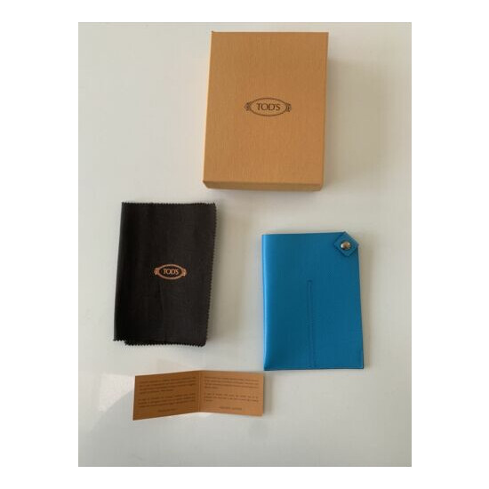 New. Tod’s Leather Passport Holder. Turquoise. image {1}