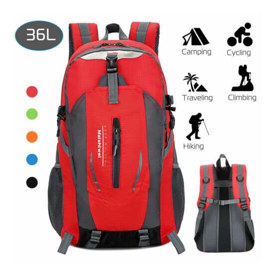 36L Hiking Backpack Outdoor Camping Rucksack Waterproof Men Shoulder Travel Bag image {1}