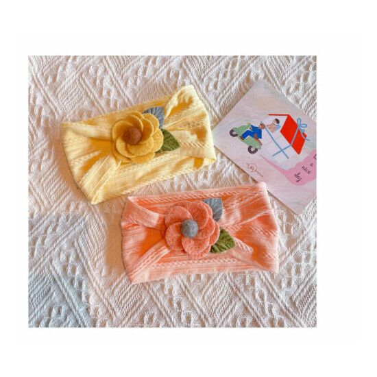 2PCS Newborn Baby Girls Rabbit Headband Soft Elastic Bow Knot Hair Band Set gift image {2}