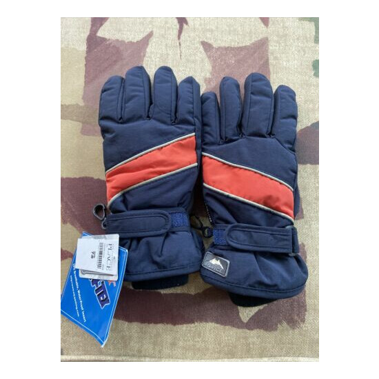 Children's Place Winter Gloves Size 7-8 Blue-Orange Thermolite Fan-Tex NWT image {1}