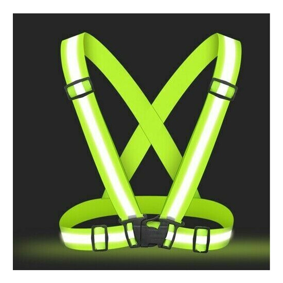 High Visibility Suspenders Reflective Harness Belt Strap Traffic Running Safety image {3}