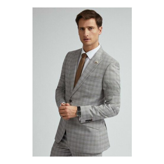Burton NWT UK size 46R / 32S grey lined smart tailored slim fit 2 piece suit*  image {2}