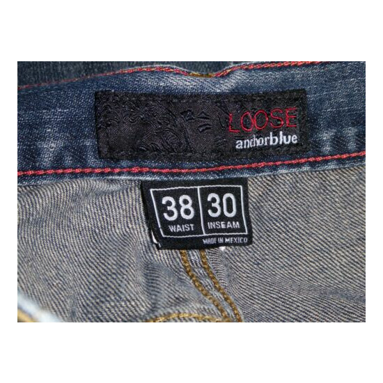 Vintage 90s Anchor Blue Men's 38 x 30 Skater StreetWear Baggy Fit Loose Jeans  image {1}
