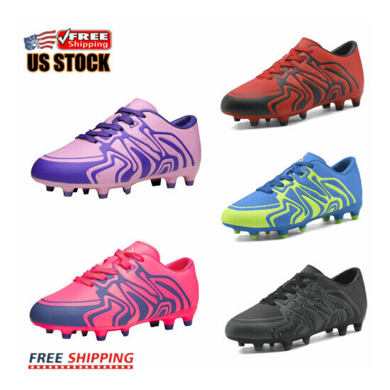 Boys Girls Youth Soccer Shoes Indoor Outdoor Football Shoes School Soccer Cleats image {1}