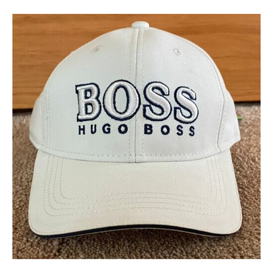 NWT Men's HUGO BOSS Logo Cap With Adjustable Strap White, Navy, Brown, Blue image {3}