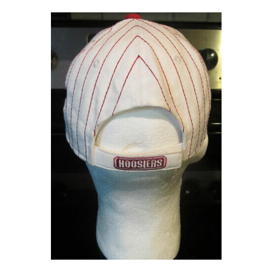 Indiana Hoosiers Adidas Red White Pinstripes Baseball Hat  image {4}