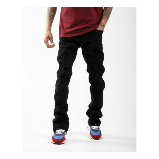New Men's Jordan Craig Shredded Flare Jet Black Jean Size 40/36 Brand New! image {1}