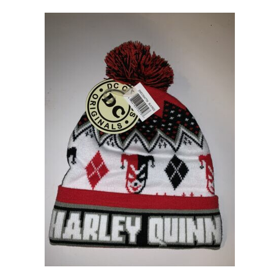 NWT Kids Officially Licensed DC Comics Harley Quinn Knit Pom Hat Suicide Squad image {1}