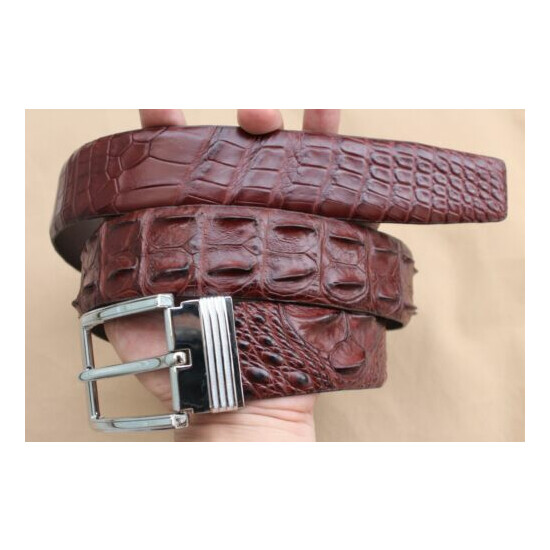 Luxury Brown Genuine Alligator, Crocodile Belt SKIN Leather Men's - W 1.5'' Thumb {1}