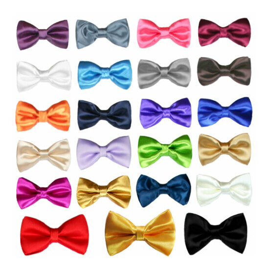 Classic Gift Wedding Tuxedo Suits Satin Bow Ties from Boy Baby Toddle Kid to Men image {2}
