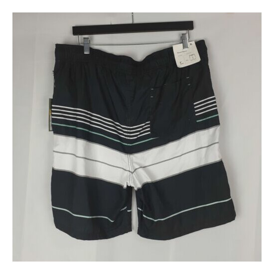 Goodfellow NWT Board Shorts Swimsuit ~ Sz XL ~ Black,White,Teal ~ Stretchy Waist image {3}