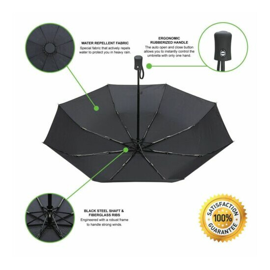 8 Ribs Strong Automatic Umbrella Auto Open Close Folding Umbrella Windproof image {6}