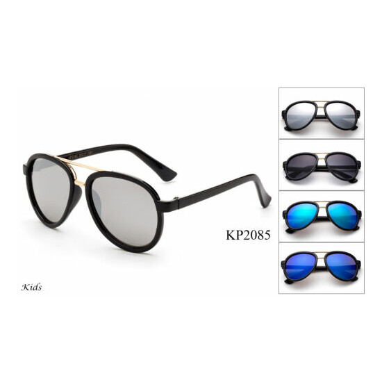 Kids Sunglasses Aviator Style Boys Girls Youth Eyewear Classic UV 100% Lead Free image {1}