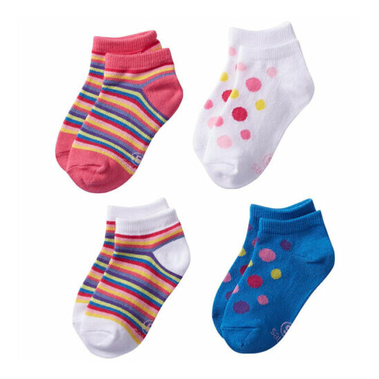 Hanes Ultimate Girls' 4-Pack Low-Cut Liner Socks, Assorted, Medium image {1}