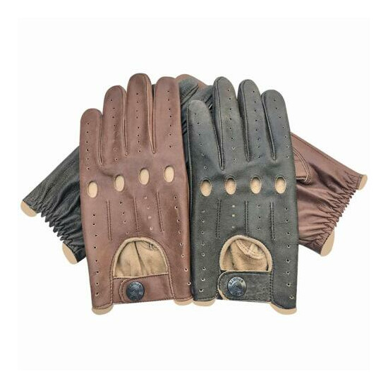 Prime Sports Men's Real Cow Nappa Cracker Leather Classic Fashion Driving Gloves image {1}