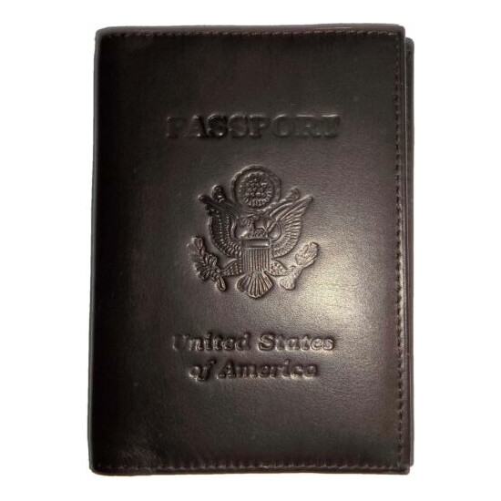 Lot of 12 New USA Leather passport case wallet credit ATM card case ID holder BN image {2}