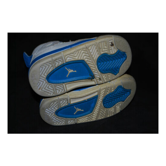 Toddlers Air Jordan Retro 4 IV Miltary Blue / White Sneakers (4.5C) 308500-105 image {5}