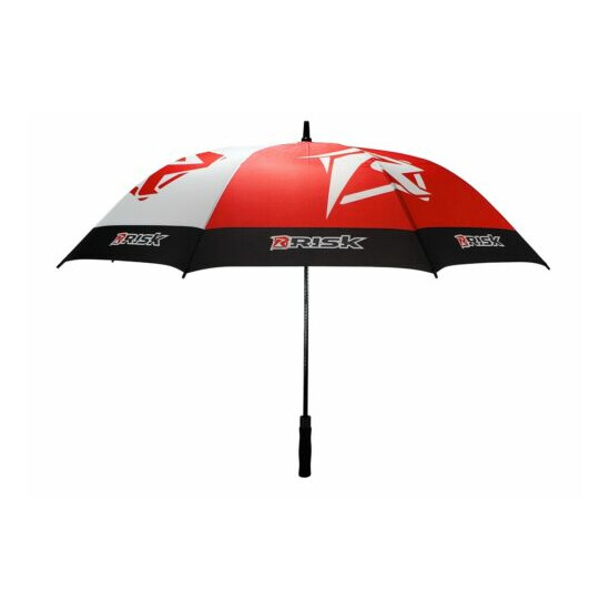 RISK Racing Factory Pit Umbrella Brolly Large 50" Motocross Black Red Golf sport image {4}